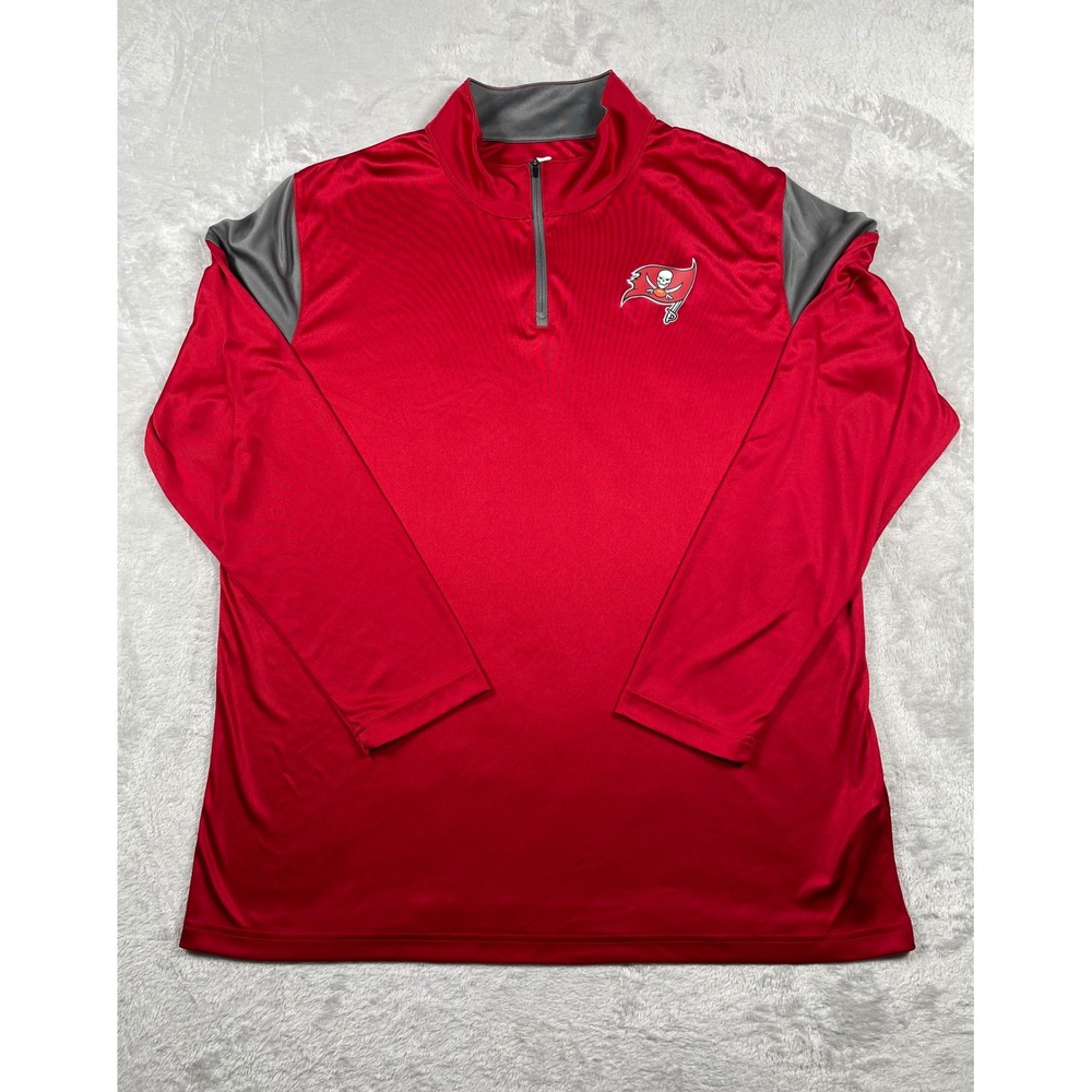 Fanatics Tampa Bay Buccaneers Mens XL Quarter Zip Pullover Red Gray M1011457
